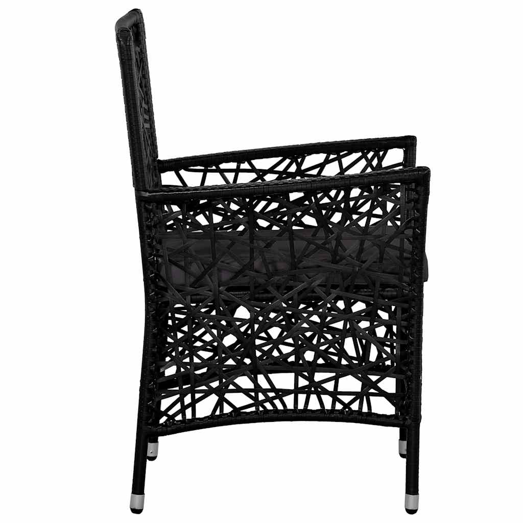 9 Piece Garden Dining Set Black