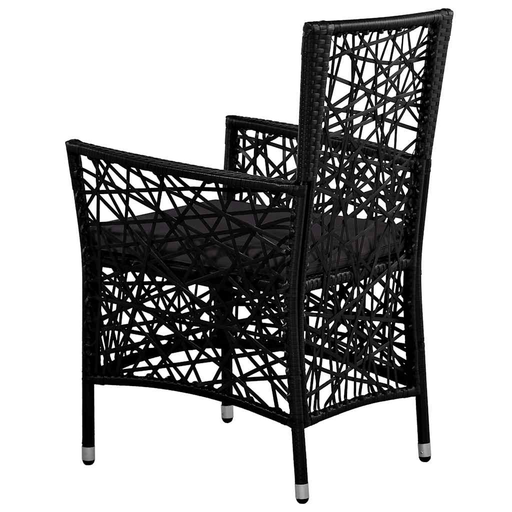 9 Piece Garden Dining Set Black