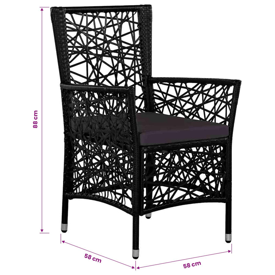 9 Piece Garden Dining Set Black