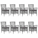 9 Piece Garden Dining Set Grey