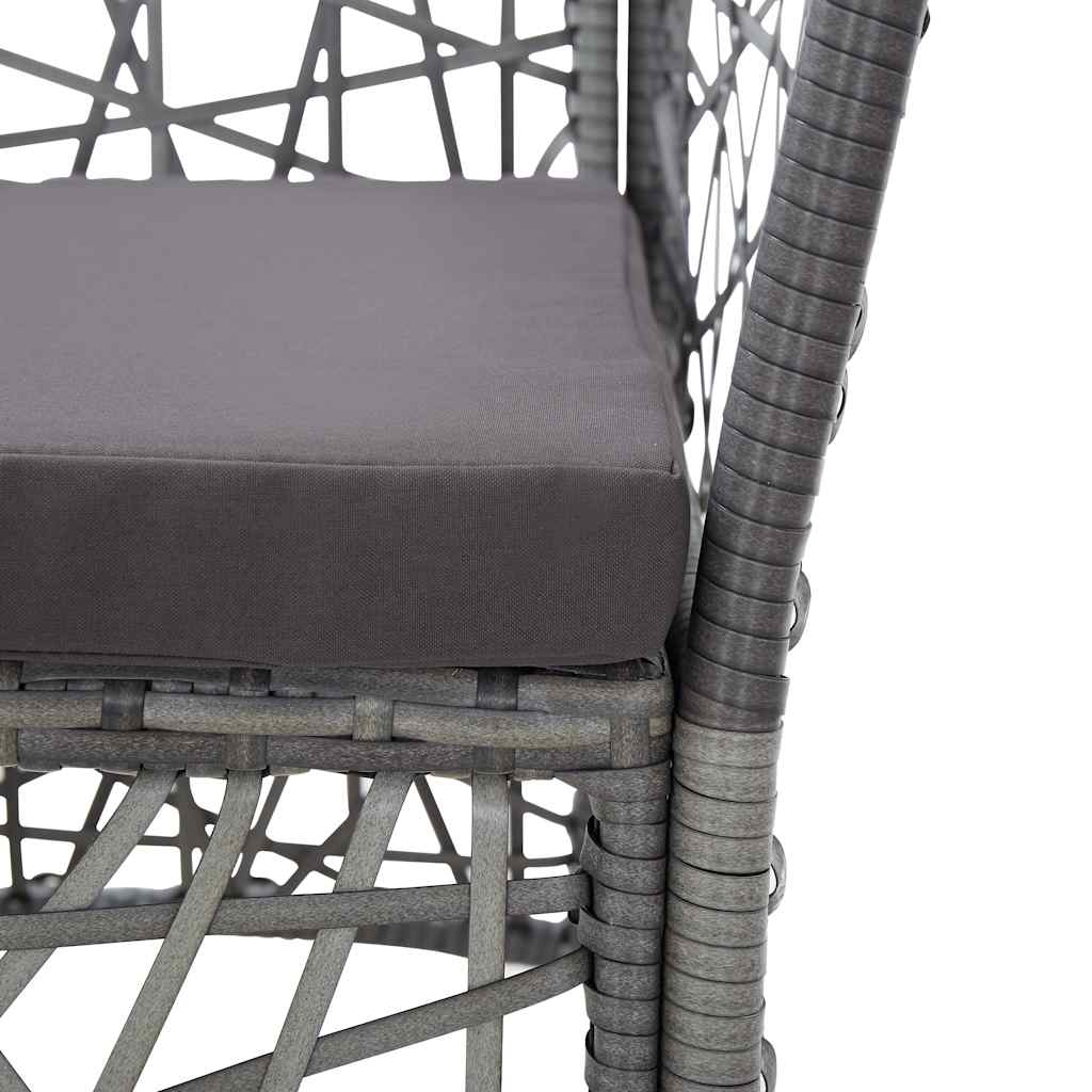 9 Piece Garden Dining Set Grey