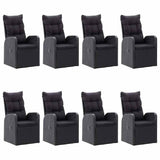 9 Piece Garden Dining Set Black