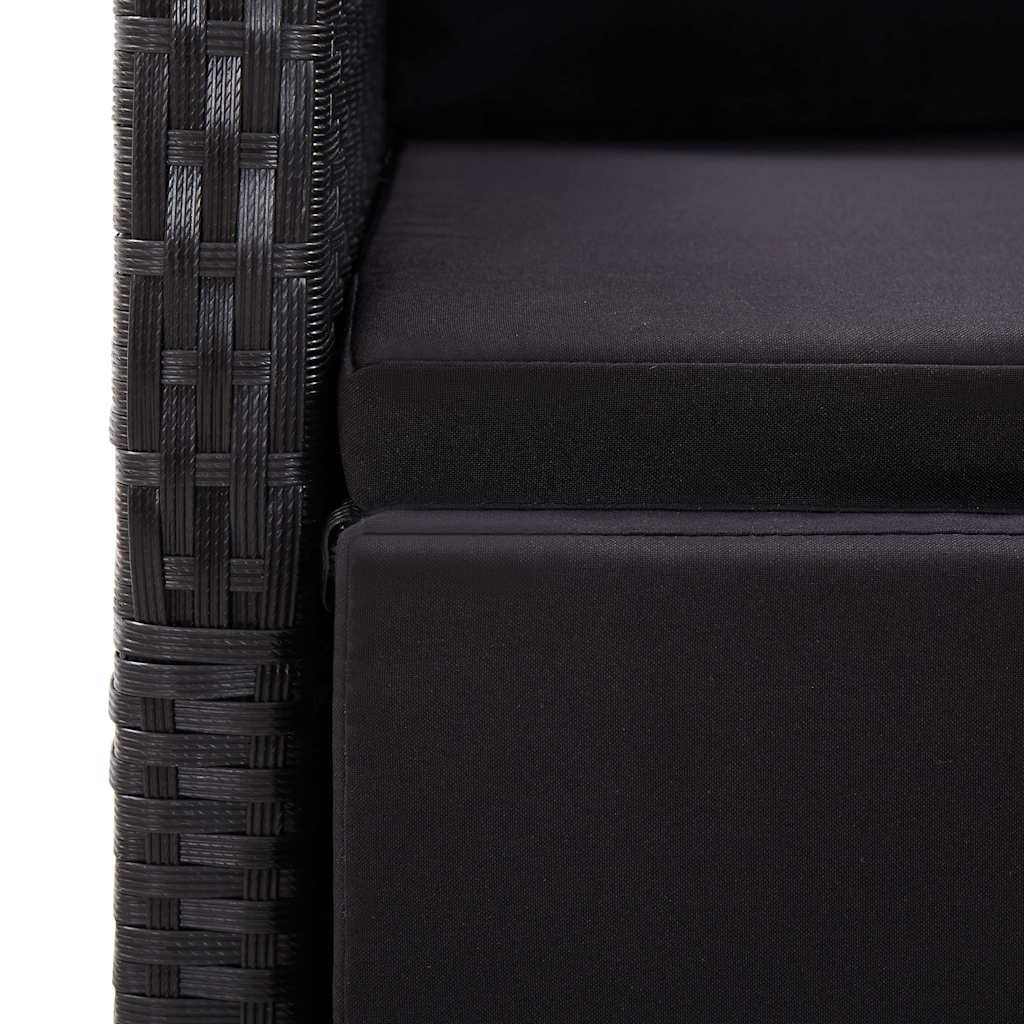 9 Piece Garden Dining Set Black