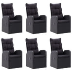 7 Piece Garden Dining Set Black