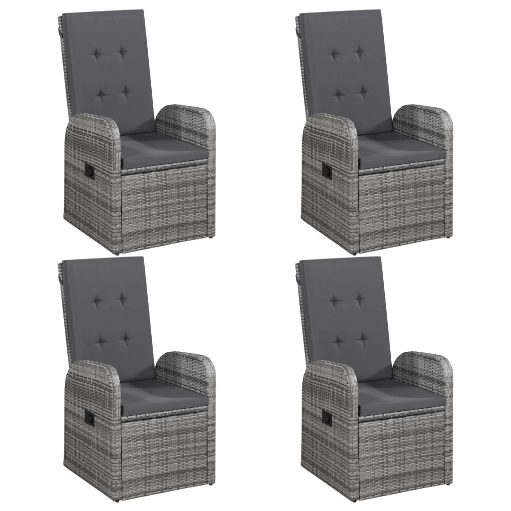 7 Piece Garden Dining Set Grey