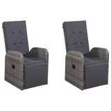 7 Piece Garden Dining Set Grey - Rear View