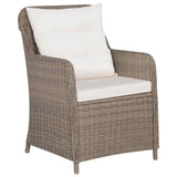 7 Piece Garden Dining Set Brown - Rear View