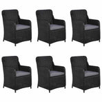 9 Piece Garden Dining Set Black