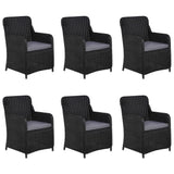 9 Piece Garden Dining Set Black - 45-Degree Angle