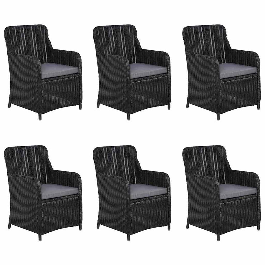 9 Piece Garden Dining Set Black