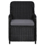 9 Piece Garden Dining Set Black - Close-Up Angle