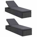 9 Piece Garden Dining Set Black - Close-Up Angle