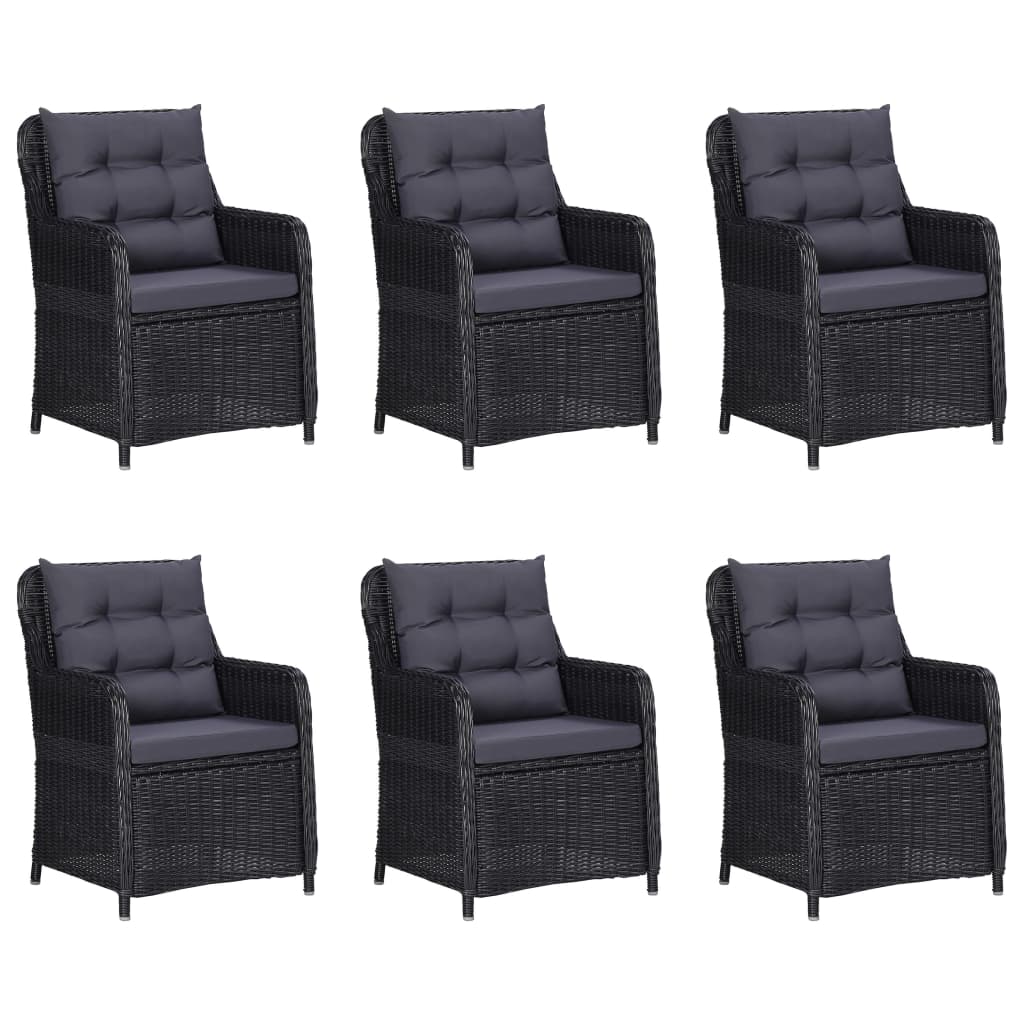 9 Piece Garden Dining Set Black