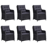 9 Piece Garden Dining Set Black