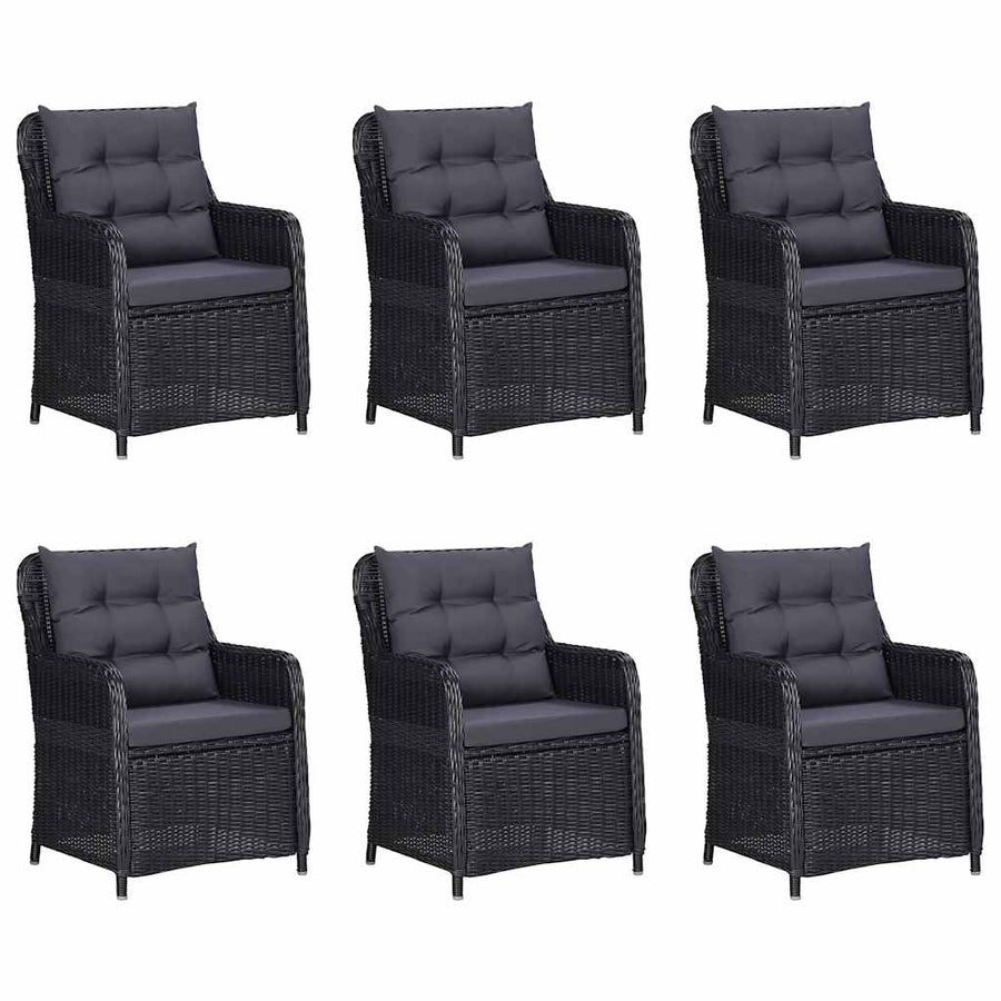 9 Piece Garden Dining Set Black