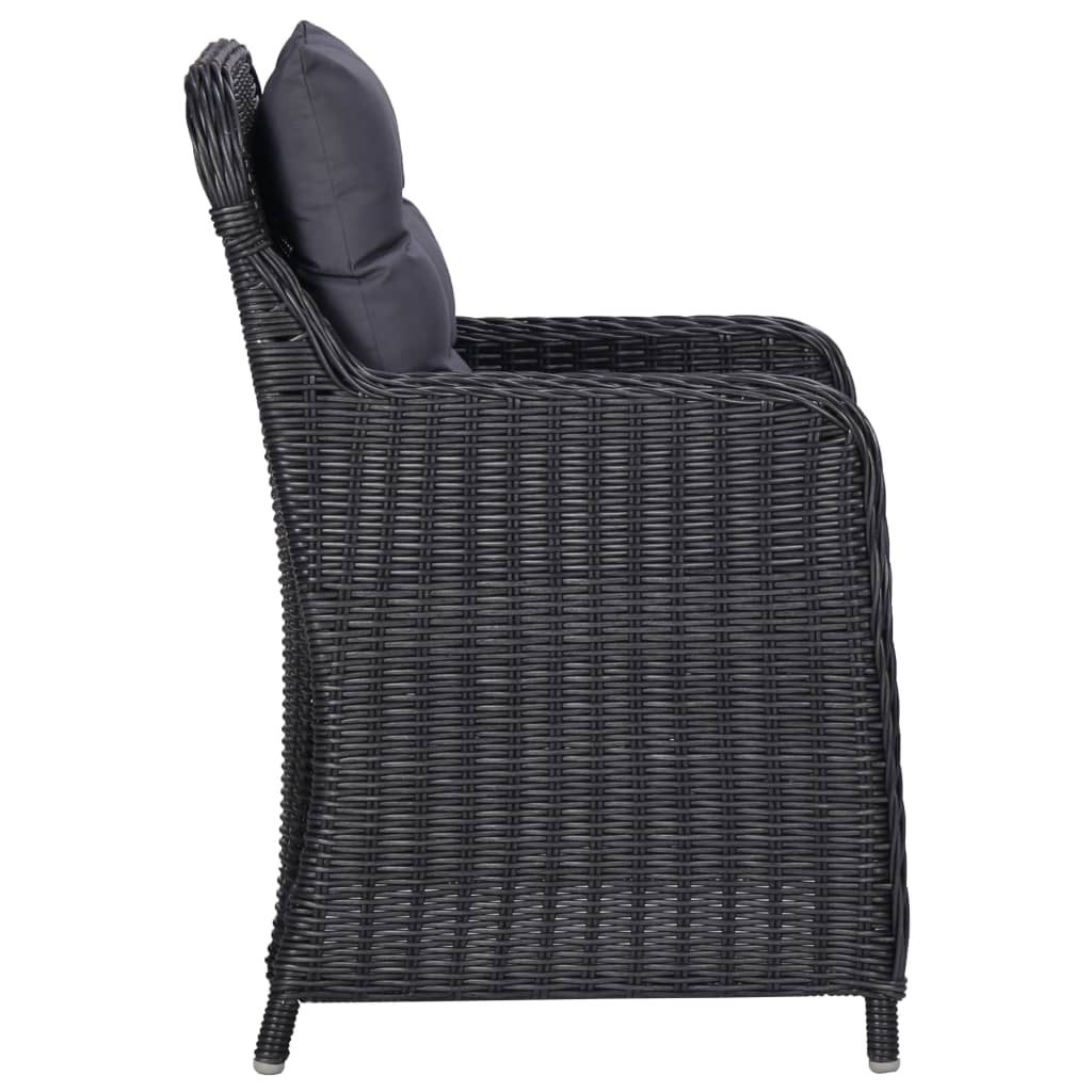 9 Piece Garden Dining Set Black