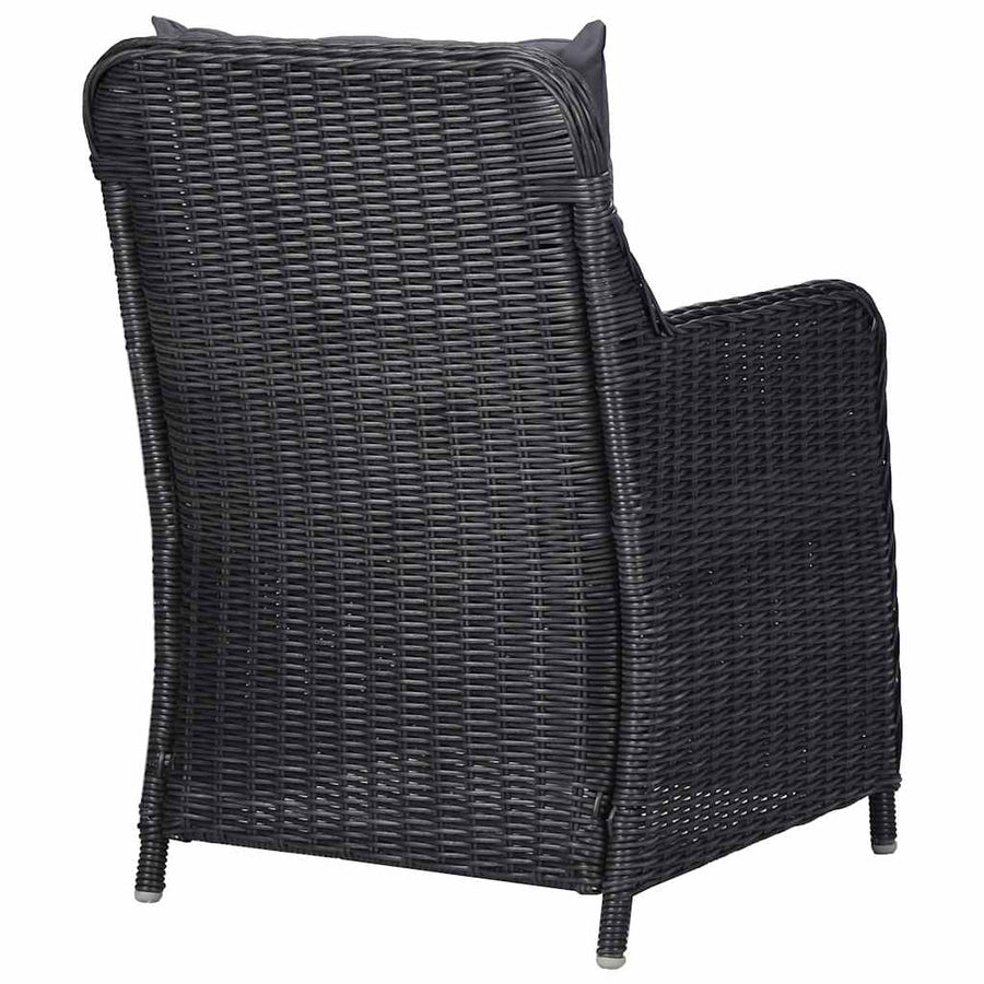 9 Piece Garden Dining Set Black