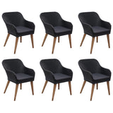7 Piece Garden Dining Set Black