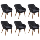 7 Piece Garden Dining Set Black - 45-Degree Angle