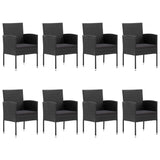 9 Piece Garden Dining Set Black - Top-Down View