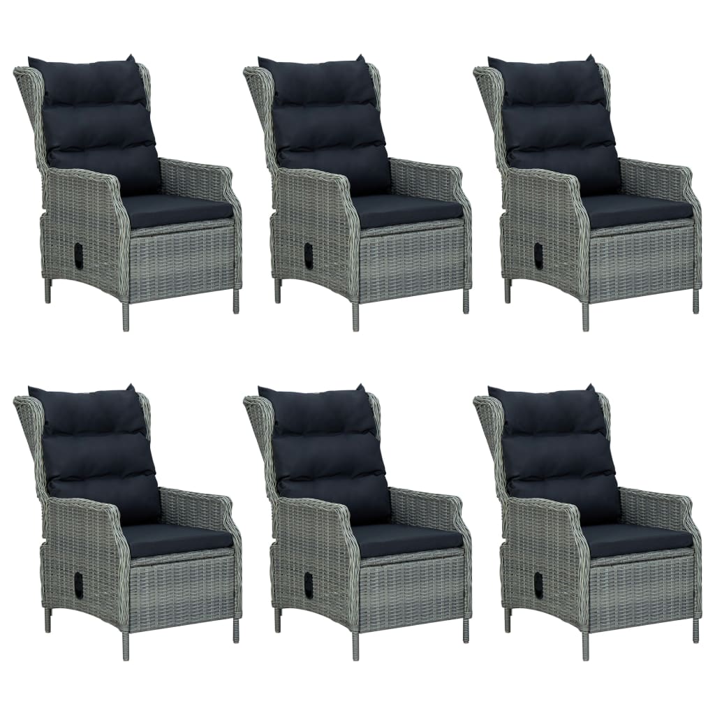 7 Piece Garden Dining Set Light Grey