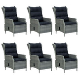 7 Piece Garden Dining Set Light Grey