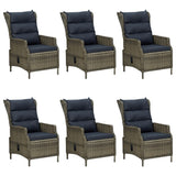 7 Piece Garden Dining Set Brown