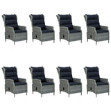 9 Piece Garden Dining Set Light Grey