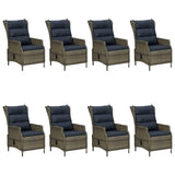 9 Piece Garden Dining Set Brown
