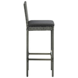 3 Piece Garden Bar Set with Cushions Grey - Extra Image