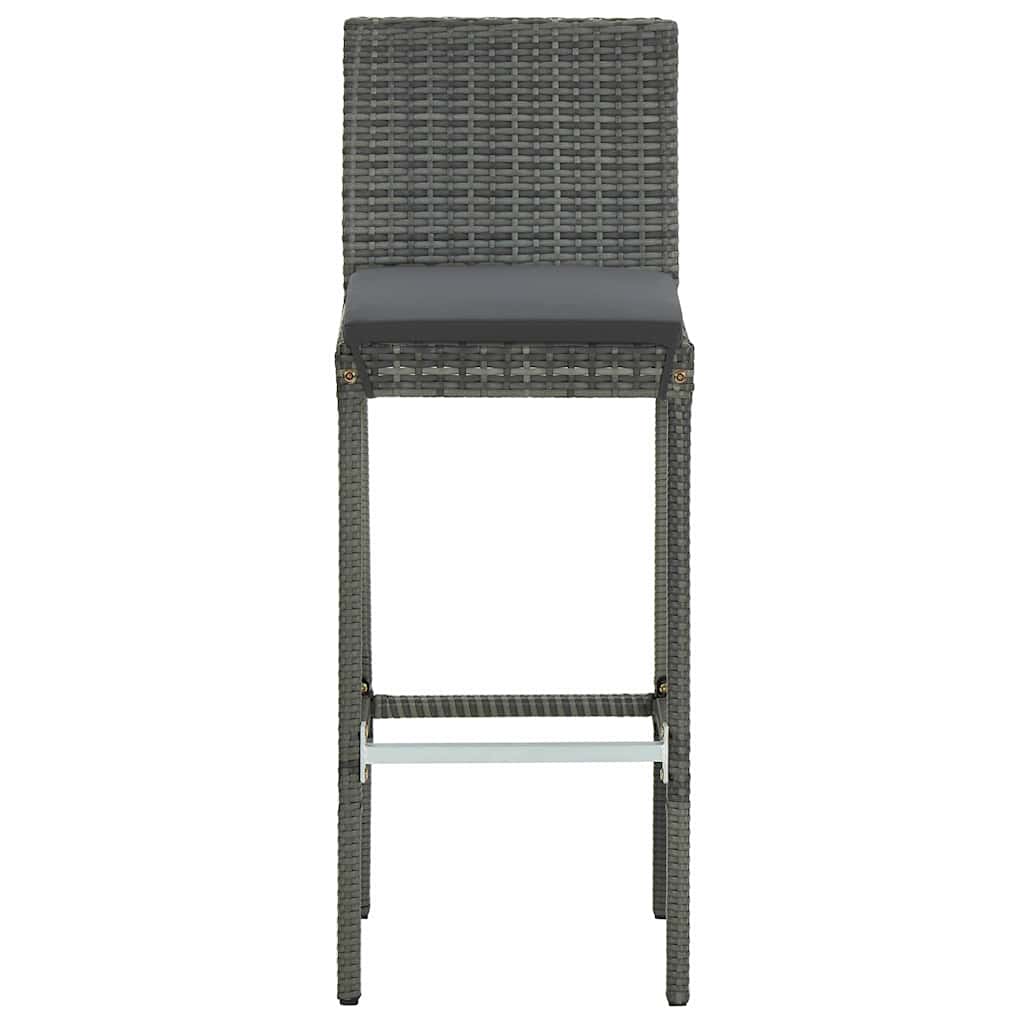 3 Piece Garden Bar Set with Cushions Grey