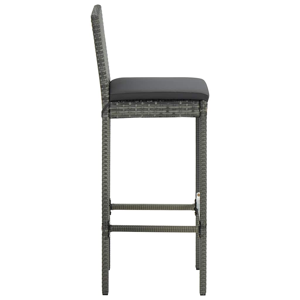 5 Piece Garden Bar Set with Cushions Grey