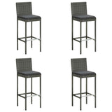 5 Piece Garden Bar Set with Cushions Grey
