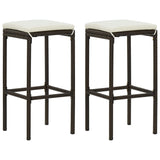 3 Piece Garden Bar Set with Cushions Brown - Low Angle