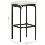 5 Piece Garden Bar Set with Cushions Black - Extra Image