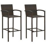 3 Piece Garden Bar Set Brown - Low Angle