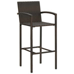 3 Piece Garden Bar Set Brown