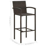 3 Piece Garden Bar Set Brown - Extra Image