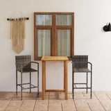 3 Piece Garden Bar Set Grey