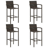 5 Piece Garden Bar Set Brown - Low Angle