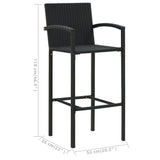 5 Piece Garden Bar Set Black - Extra Image