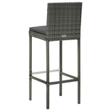 5 Piece Garden Bar Set with Cushions Grey