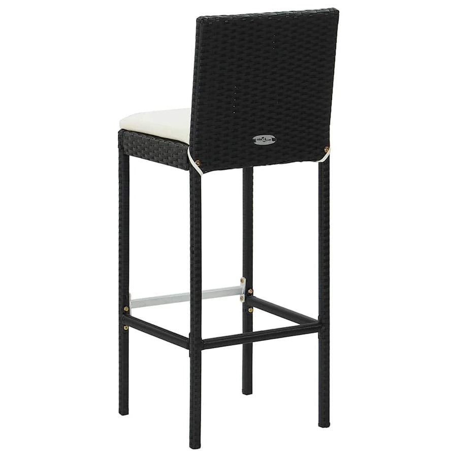 7 Piece Garden Bar Set with Cushions Black