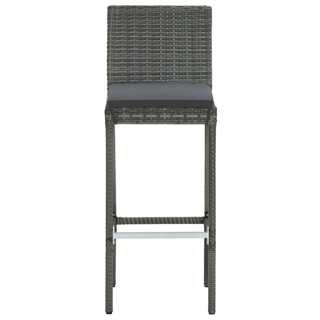 7 Piece Garden Bar Set with Cushions Grey