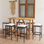 7 Piece Garden Bar Set with Cushions Black
