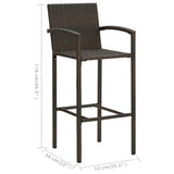 5 Piece Garden Bar Set Brown - Extra Image
