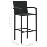 5 Piece Garden Bar Set Black - Extra Image