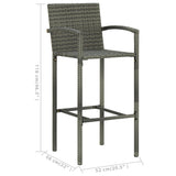 5 Piece Garden Bar Set Grey - Extra Image
