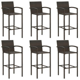 7 Piece Garden Bar Set Brown - Low Angle