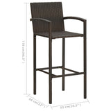 7 Piece Garden Bar Set Brown - Extra Image